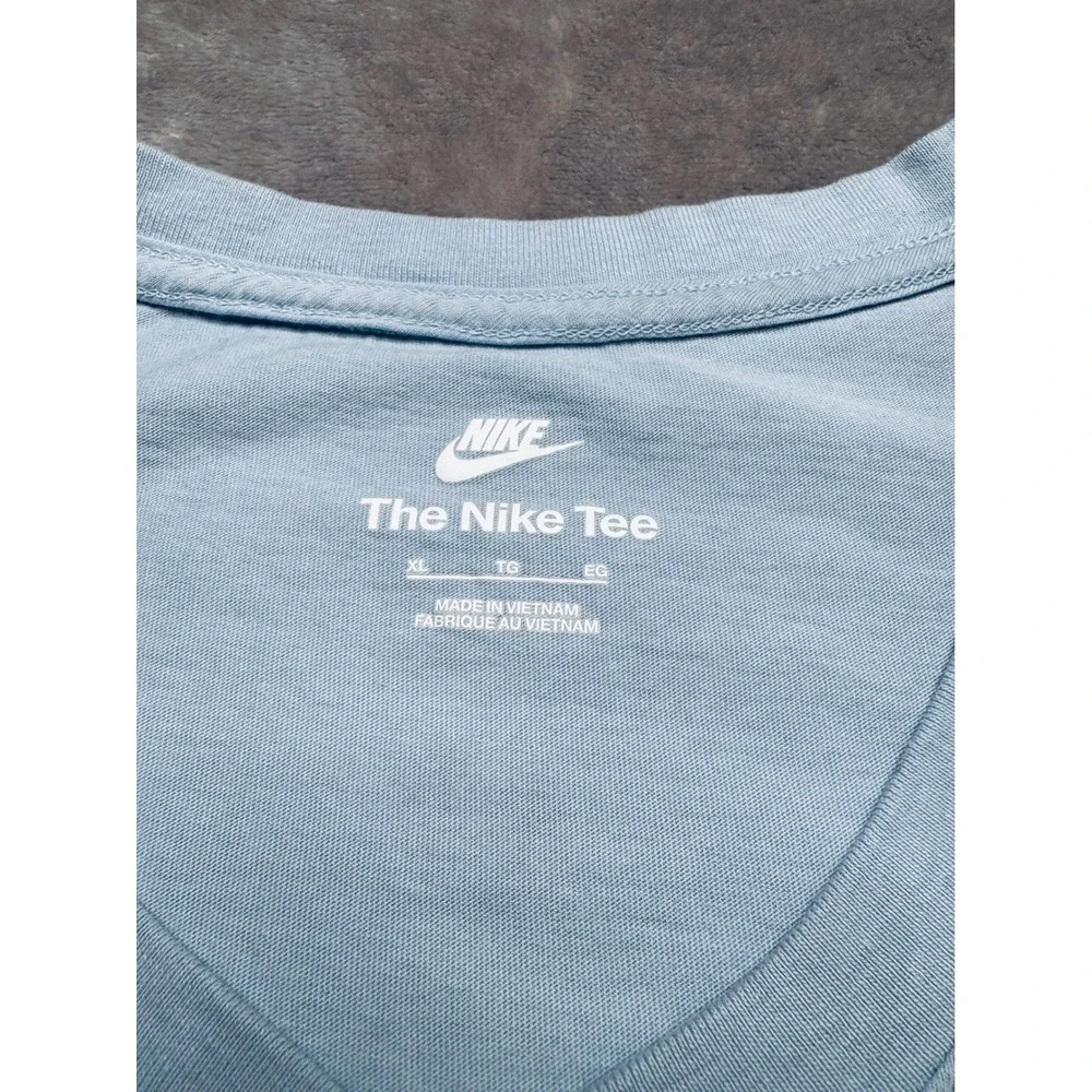 Nike The Nike Tee Womens XL Light Blue V Neck T Shirt Cotton Swoosh Logo